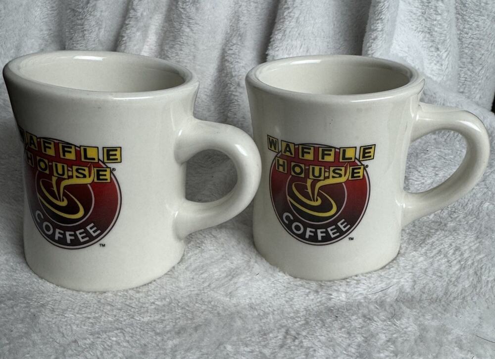2 Waffle House Coffee Mug Cups by Tuxton Vintage Restaurant Ware Original 9 oz